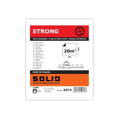 Folia malarska ochronna Solid Strong 4x5m 20m przezroczysta Folia malarska ochronna Solid Strong 4x5m 20m przezroczysta