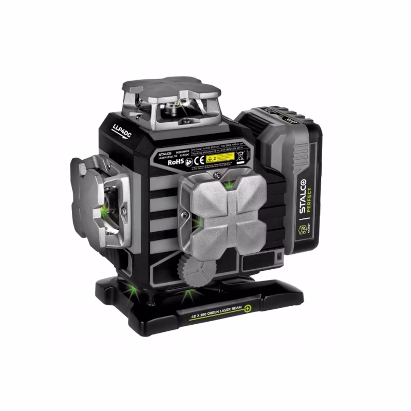 Laser niwelator Stalco Perfect LLP4DG zielona wiązka 360°. Pilot, aplikacja, 2 akumulatory