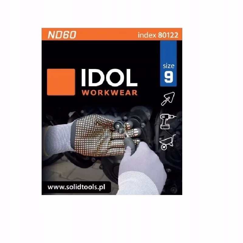 Rękawice robocze z kropeczkami IDOL ND60 Solid ROZMIAR 9 - L SOLID/80122