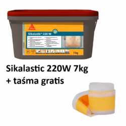 Folia w płynie, membrana jednoskładnikowa do hydroizolacji na bazie żywicy Sika Sikalastic - 220W 7 kg plus taśma uszczelniająca Sika SealTape S 5 metrów bieżących
