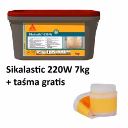 Folia w płynie, membrana jednoskładnikowa do hydroizolacji na bazie żywicy Sika Sikalastic - 220W 7 kg plus taśma uszczelniająca Sika SealTape S 5 metrów bieżących